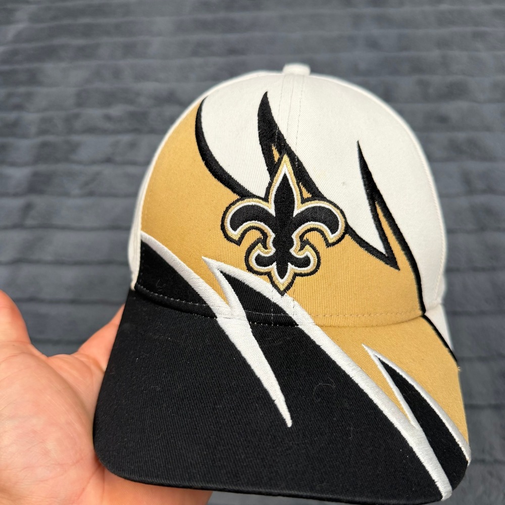 NFL Team Apparel New Orleans Saints Hat White Gold Black Fleur-De-Lis Adjustable